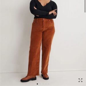 Women's Madewell  Corduroy Pants in Rich Brown/Orange